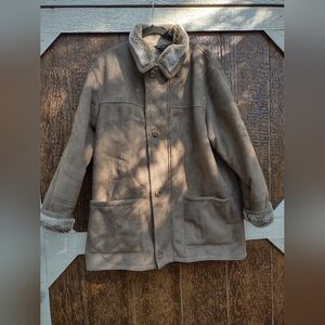 "Cianni" Cellini, Faux, Tan Suede Shearling Jacket Womens XL